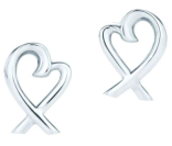 Aretes Tiffany Corazón Calado Entrelazado Plata