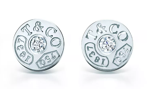 Aretes Tiffany Medallón Grabado 1837 con Circonia Plata