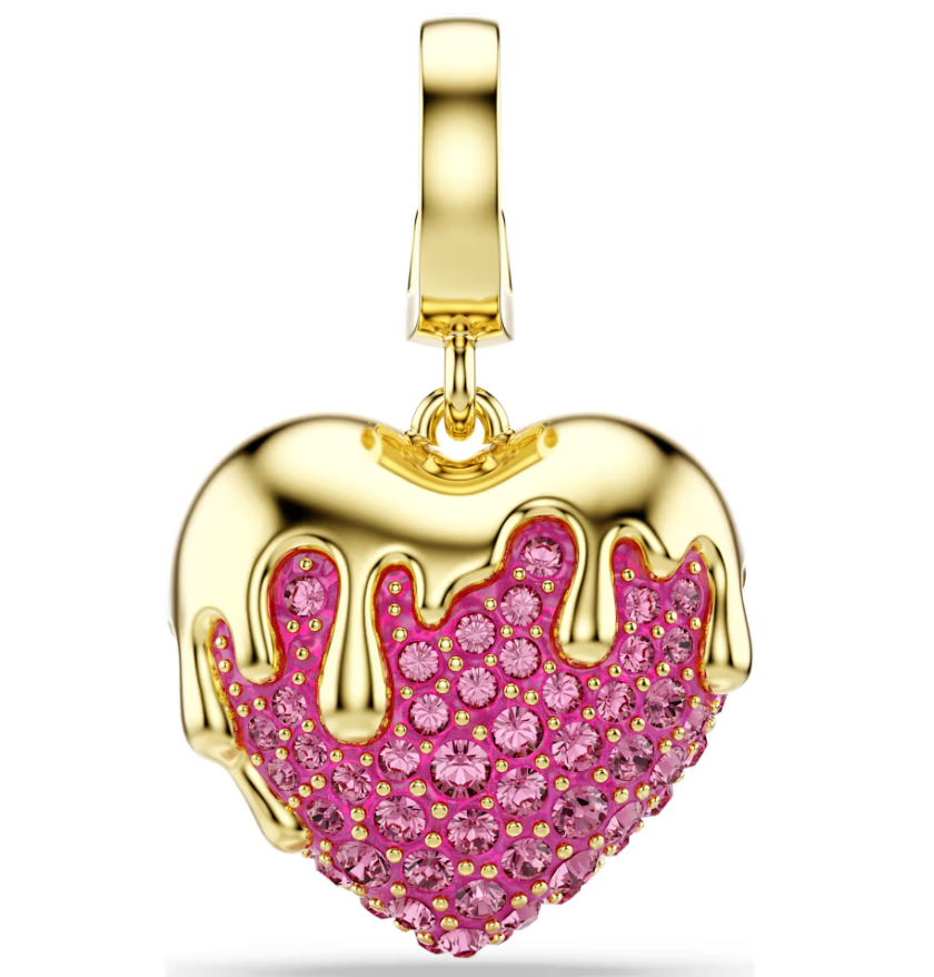 Charm Corazón Derretido Rosa y Dorado