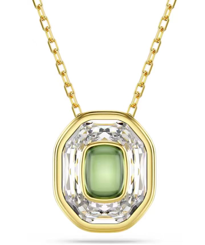 [X650] Collar Swarovski Millenia Octagonal Bicolor Verde