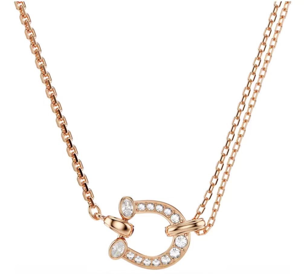 Collar Swarovski Herradura Toggle Oro Rosa