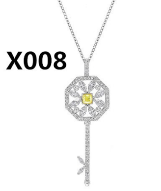 Collar Swarovski Llave Octagonal Cristal Amarillo