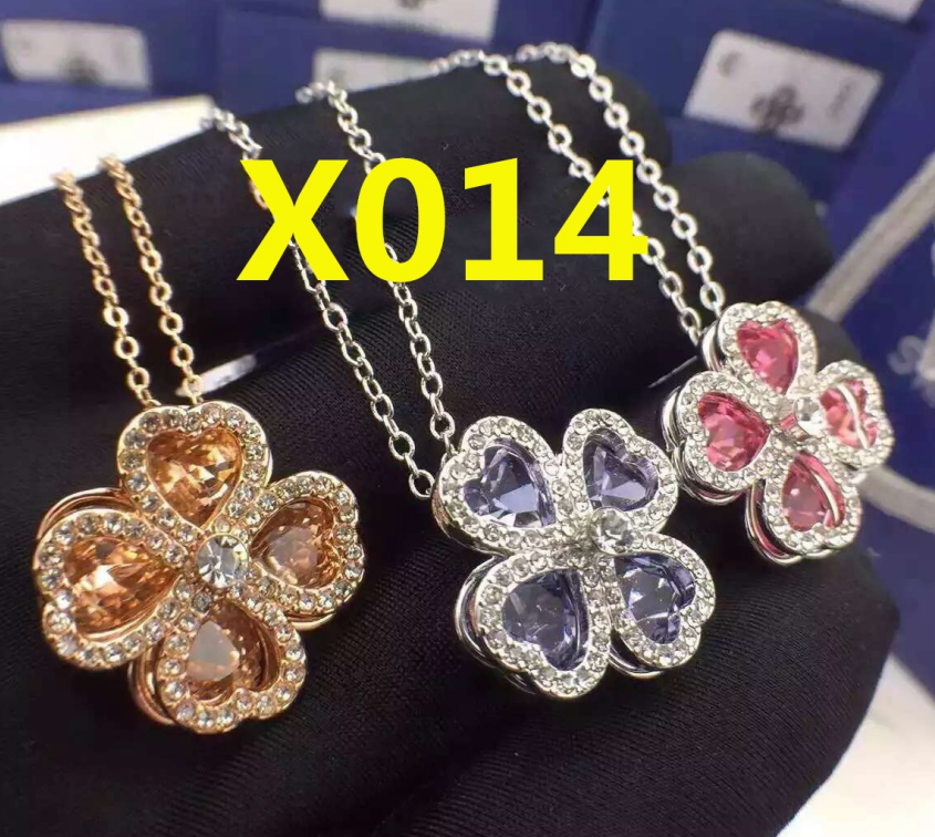 Colgante Swarovski Trébol Cristales Lila Rodio