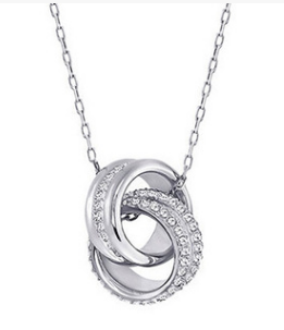 Collar Swarovski Aros Entrelazados Plateado