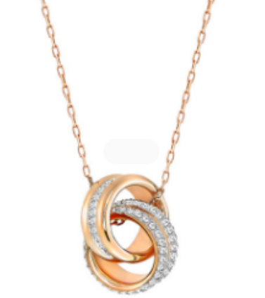 Collar Swarovski Aros Entrelazados Oro Rosa
