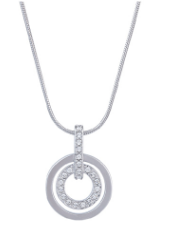Collar Swarovski Aro Doble Plateado