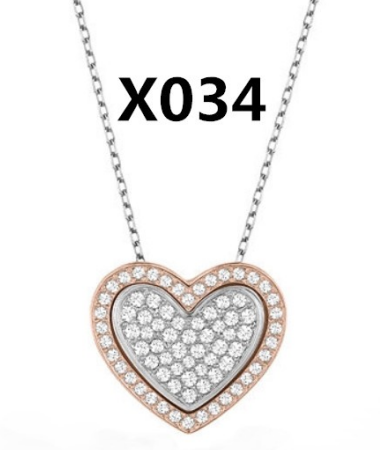 Collar Swarovski Corazón Pavé Bicolor