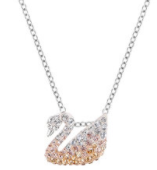 Collar Swarovski Cisne Mini Degradado Rosa y Amarillo