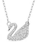 Collar Swarovski Cisne Mini Pavé Blanco