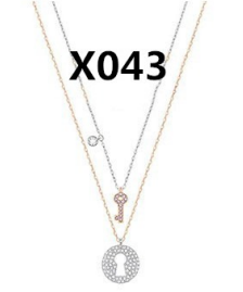 Collar Swarovski Set Llave y Aro Bicolor