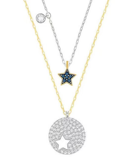 Collar Swarovski Set Estrella Azul y Aro Calado