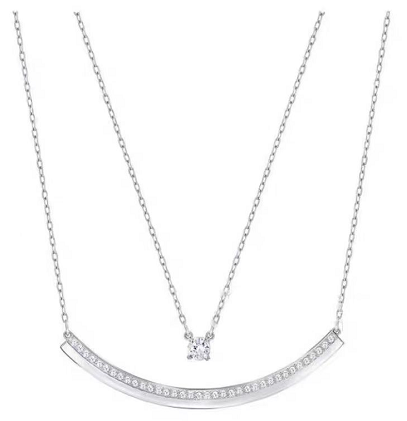 Collar Swarovski Barra Curva Pavé Rodio