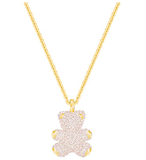 Collar Swarovski Osito Pavé Champán Dorado