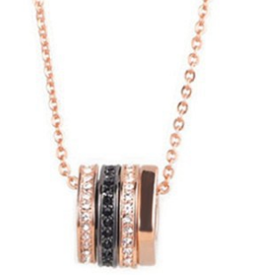 Collar Swarovski Aros Cuadrados Multitono Oro Rosa