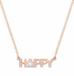 Collar Swarovski Palabra Happy Pavé Oro Rosa