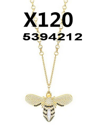 Collar Swarovski Abeja Grande Alas Pavé Doradas