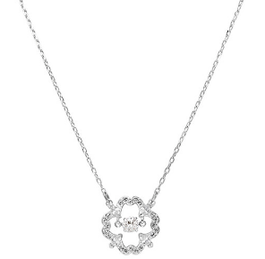 Collar Swarovski Flor Circular Calada Halo Rodio