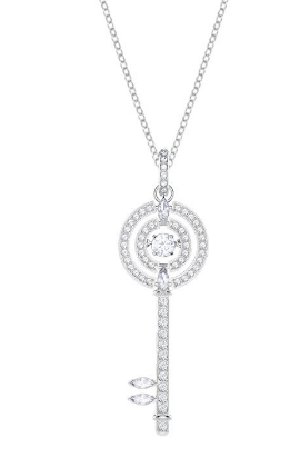 Collar Swarovski Llave Halo Doble y Marquesas Rodio