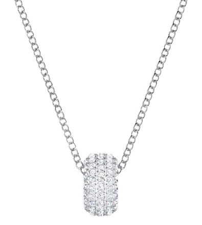 Collar Swarovski Cilindro Pavé Rondel Blanco Rodio