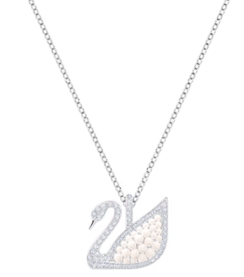 Collar Swarovski Cisne Perlas Grandes Contorno Pavé