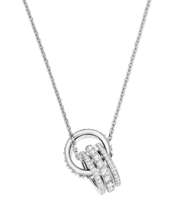Collar Swarovski Aros Entrelazados Pavé Oro Blanco