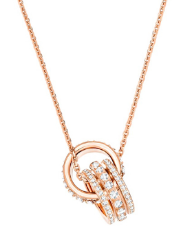 Collar Swarovski Aros Entrelazados Pavé Oro Rosa