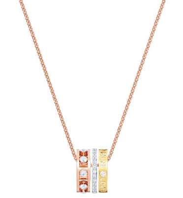 Collar Swarovski Tres Barras Tricolor Pavé