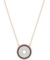 Collar Swarovski Medallón Anillos Concéntricos Oro Rosa