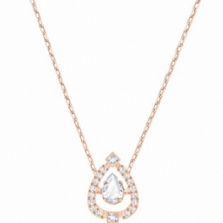 Collar Swarovski Sparkling Dance Gota Cristal Blanco Oro Rosa