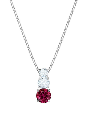 Collar Swarovski Trilogía Cristal Rojo y Blanco