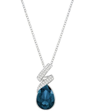 Collar Swarovski Gota Azul Espiral Pavé