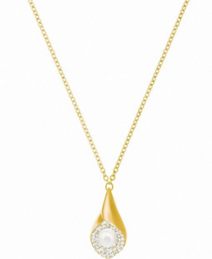 Collar Swarovski Cuerno Dorado con Perla
