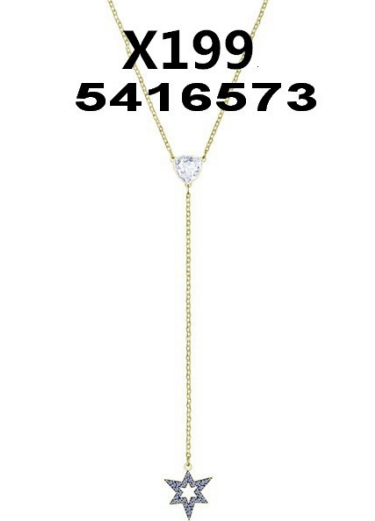 Collar Swarovski Corazón y Estrella Seis Puntas Azul