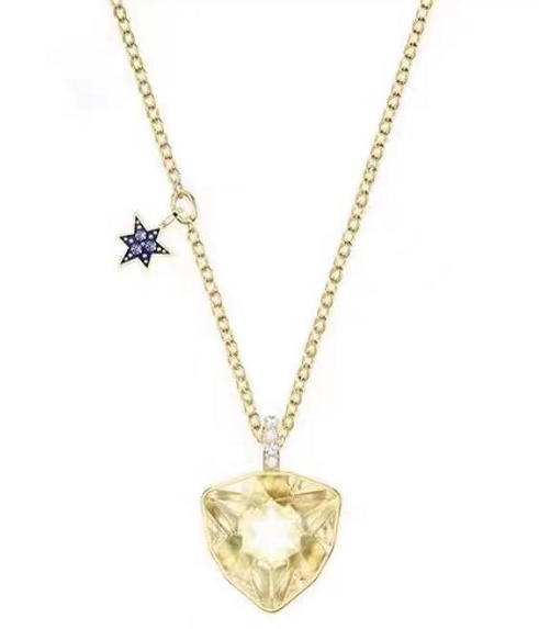 Collar Swarovski Trillion Citrino con Estrella Colgante