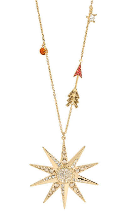 Collar Estrella de Diez Puntas con Dije de Flecha Dorado