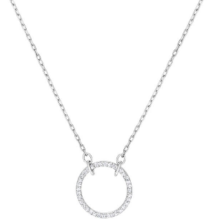 Collar Aro Abierto Pavé Fino Rodiado