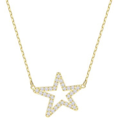 Collar Swarovski Estrella de Cinco Puntas Pavé Dorado