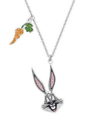Collar Swarovski Conejo Pavé con Zanahoria Colgante Rodio