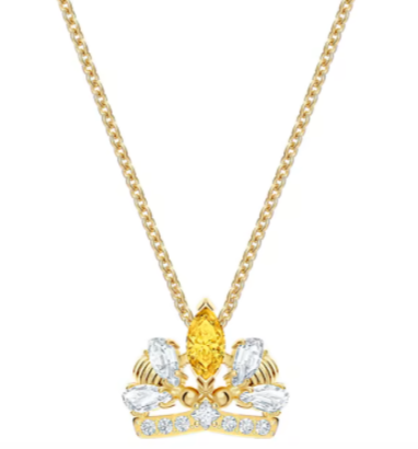 Collar Swarovski Corona Cristal Amarillo Dorado