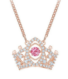 Collar Swarovski Corona Halo Cristal Rosa Oro Rosa