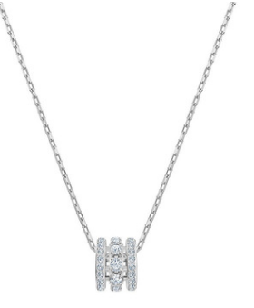 Collar Colgante Jaula Ovalada Pavé Rodio