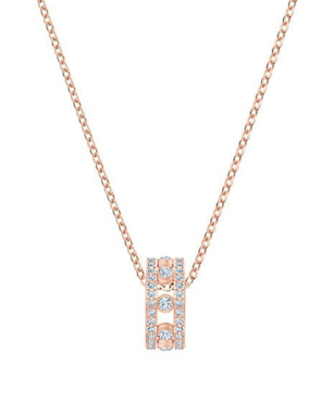 Collar Barril Pavé Integrado en Cadena Oro Rosa