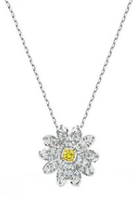 Collar Swarovski Margarita Centro Amarillo Plateado