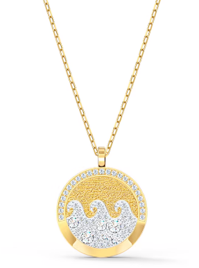 Collar Swarovski Medallón Redondo Olas Bicolor