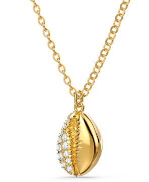 Collar Swarovski Concha Caracola Mitad Pavé Dorado