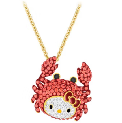 Collar Swarovski Cangrejo Hello Kitty Pavé Rojo