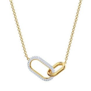 Collar Swarovski Eslabones Ovalados Entrelazados Pavé