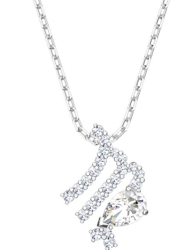 Collar Zodiaco Virgo Ondas Pavé y Cristal Pera