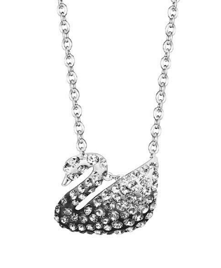 Collar Cisne Pequeño Pavé Degradado Blanco y Negro