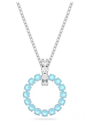 Collar Constella Círculo Abierto Aqua con Anilla Rodio